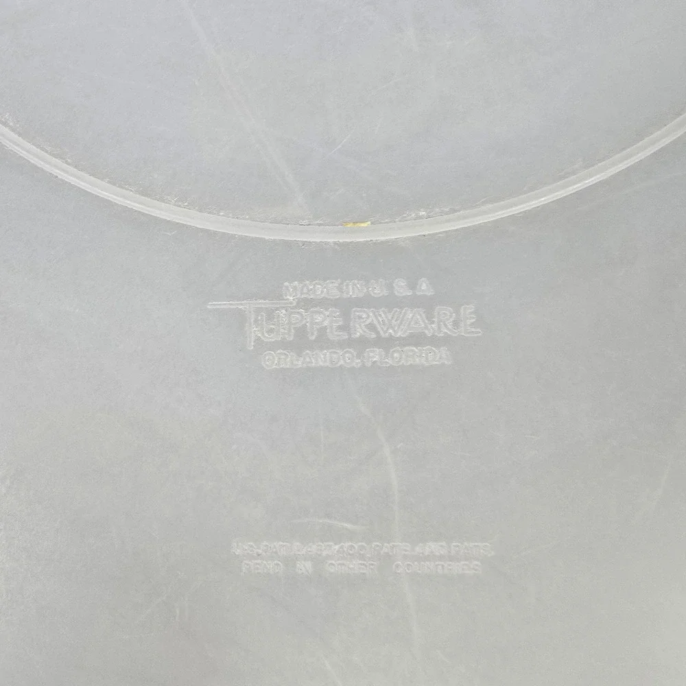 Vintage Tupperware Party Susan Sheer White Replacement Lid & Base 224-5 242-5